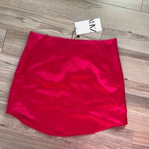 PINK ZARA SATIN MINI SKIRT